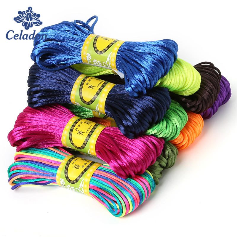 Knotting Cord Silk - Мягкий атласный Шелковый Макраме-шнур с погремушками,